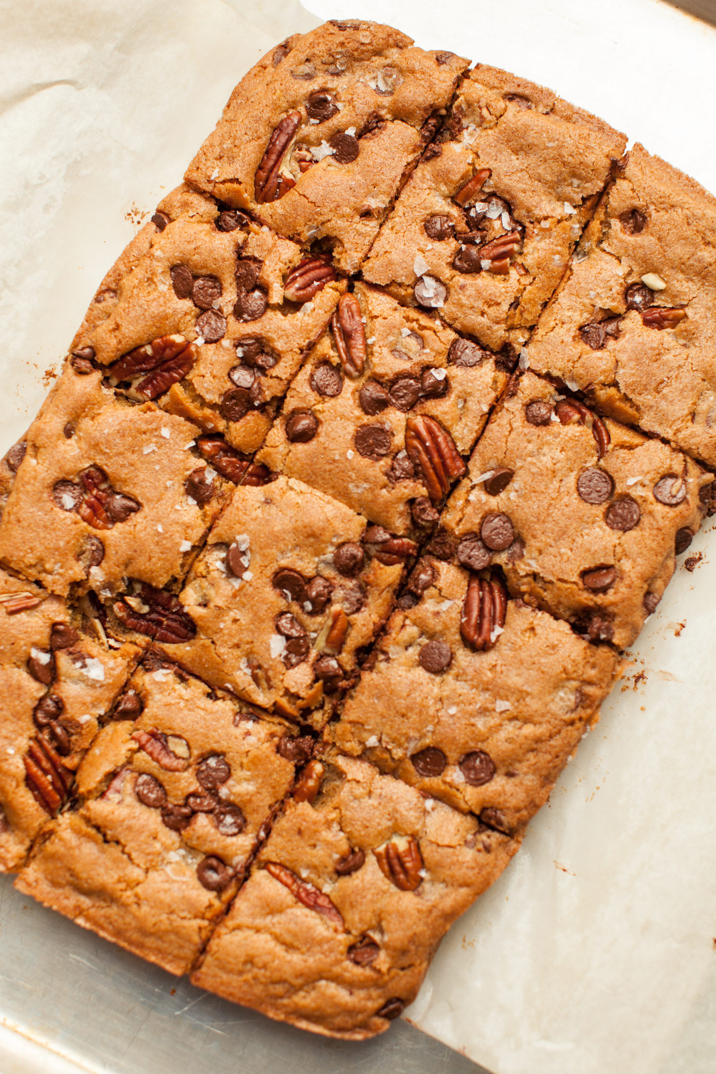 Salted Pecan Chocolate Blondies